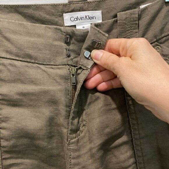 Calvin Klein Chelsea Linen Crop Pant - Picture 7 of 15